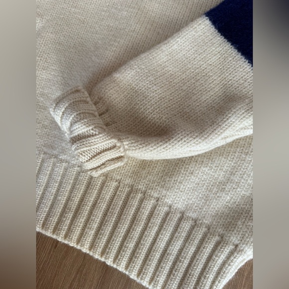 Vintage Polo by Ralph Lauren Wool Sweater Off White with Stripes Small - Picture 5 of 11